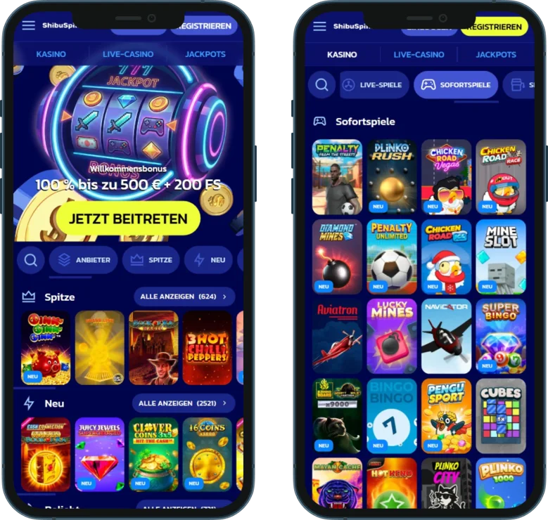 Shibuspins Casino für unterwegs
